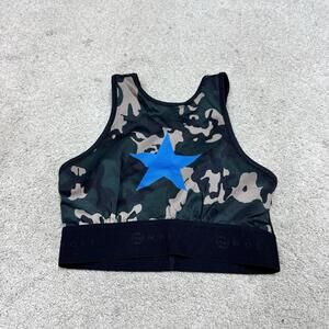 Noli Sports Bra Women’s Green Beige Black Animal Print Size Medium